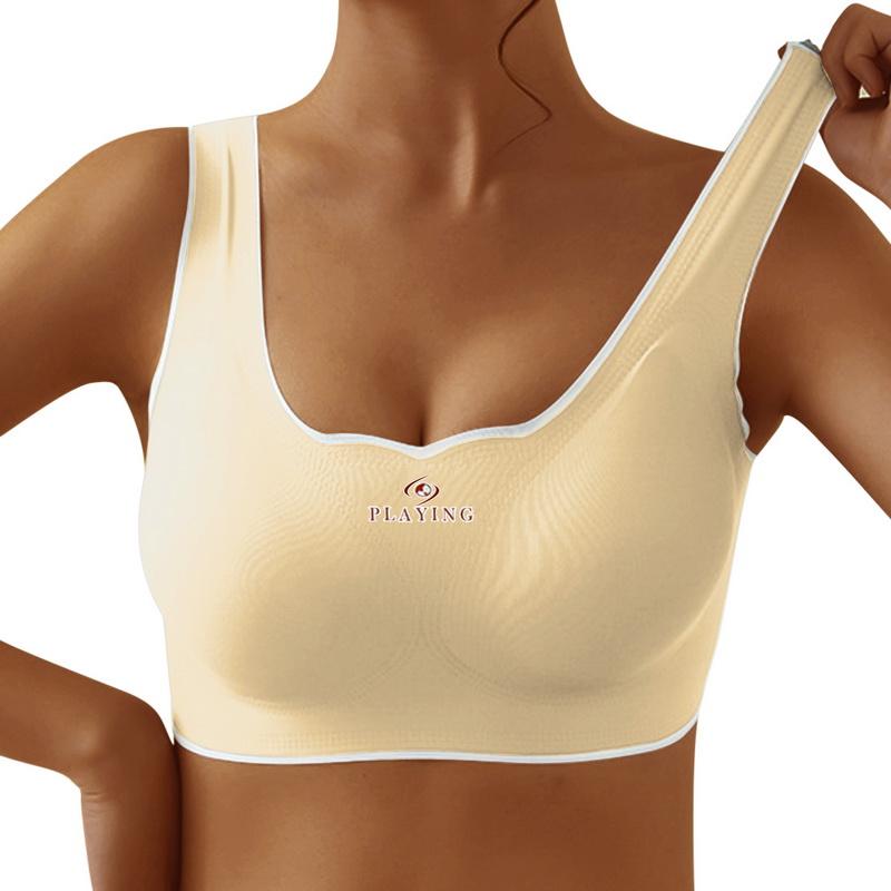 

Женский бюстгальтер для сна, удобный бюстгальтер в сборе, кружевной спортивный жилет без стального кольца, нижнее белье большого размера 2XL легкие хаки