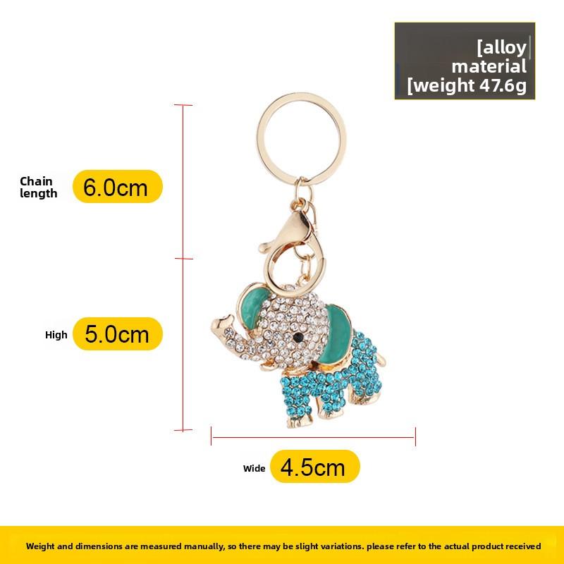 Painted Oil Elephant Car Keychain - A Hanging Piece for Women's Cartoon Bags, Decorative Item, Souvenir, Keychain
