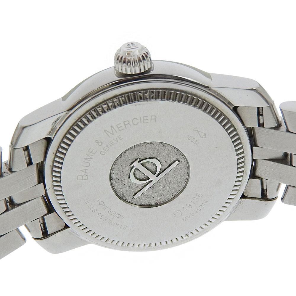 baume & mercier Kay Platn Watches MV045214 Black blackDial Stainless Steel Quartz Analog Display Mens Used