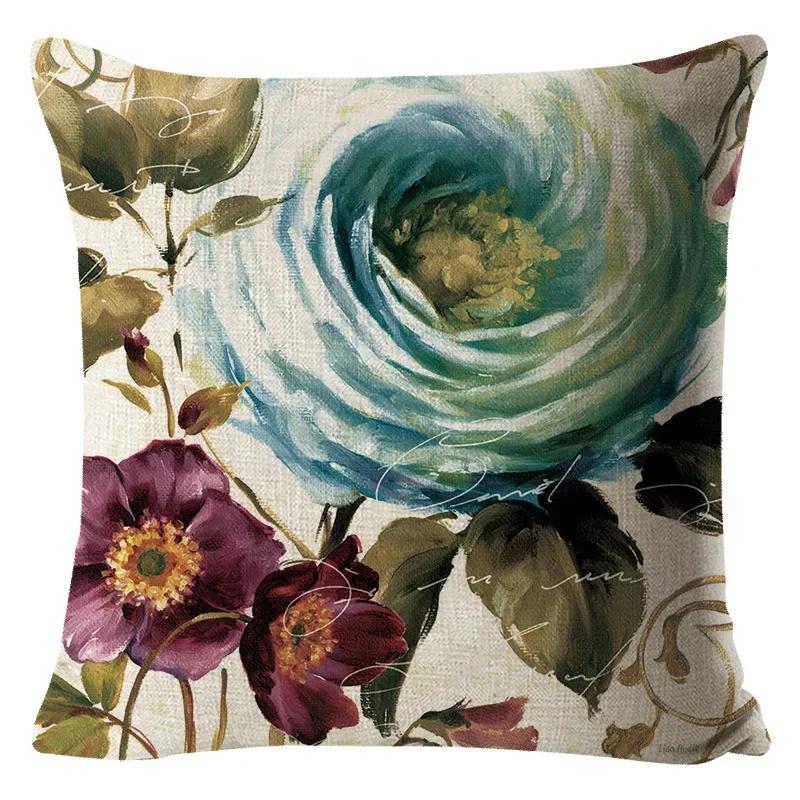Colorful Flower Cushion Sunflower Rose Dandelion Decorative Pillows Decoration Pillowcase For Car Home