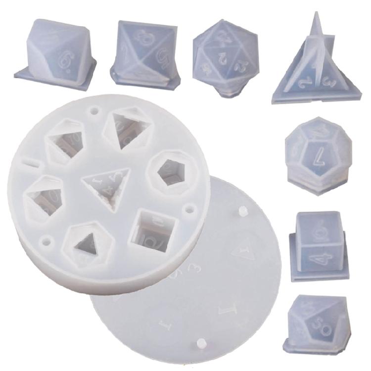 8PCS Silicone Resin Molds Resin Ornaments Mould Dices Shape Crafts Making Moulds 1