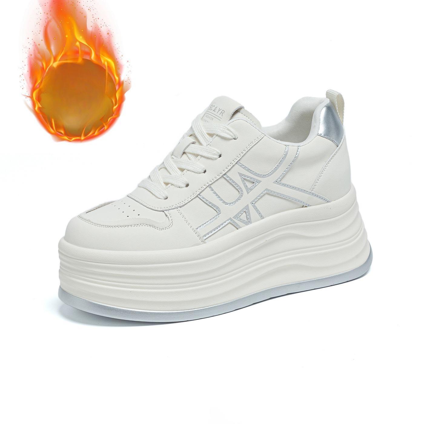 

Thick-soled Shoes, Casual, Fashionable, Versatile, Height-increasing Dad Shoes, Women s Shoes 40 срібний