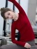 Women's Red Long Sleeve Fitness Set - Stylish Pilates & Yoga Top