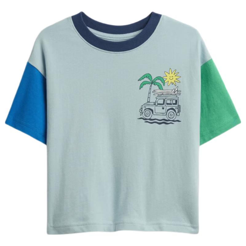 GAP Boys  Pure Cotton Printed Short Sleeve T-Shirt 110 (4-5Y) синий