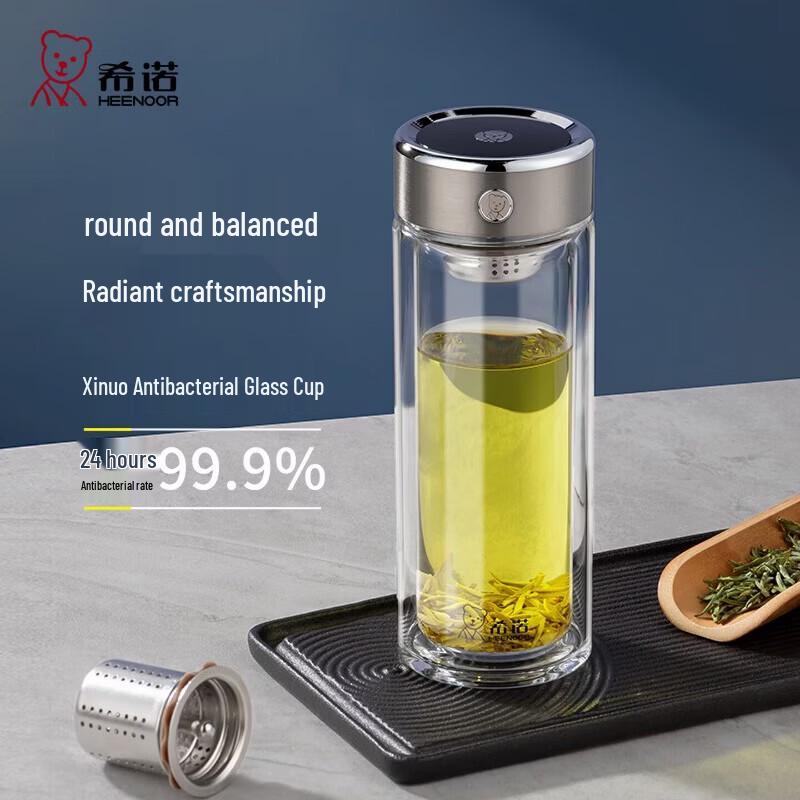 Heenoor Double-Wall Glass Tea Infuser Mug