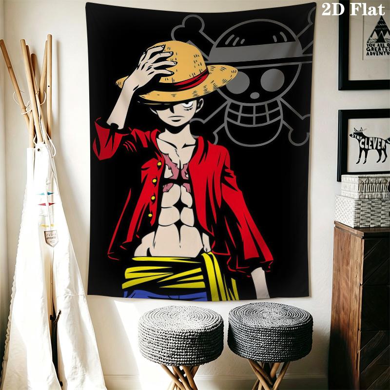 One Piece Monkey D Luffy Wall Tapestry Aesthetic Wall Hanging Printed Fabric Blanket Decorative Tapestries For Bedroom Living Room Home Decor