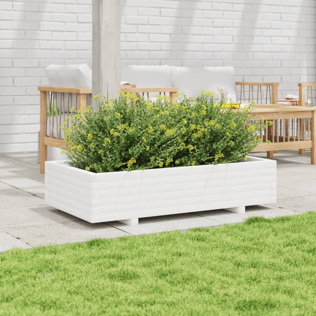 Planter Box White 110x60x26.5 cm Solid Pine Wood