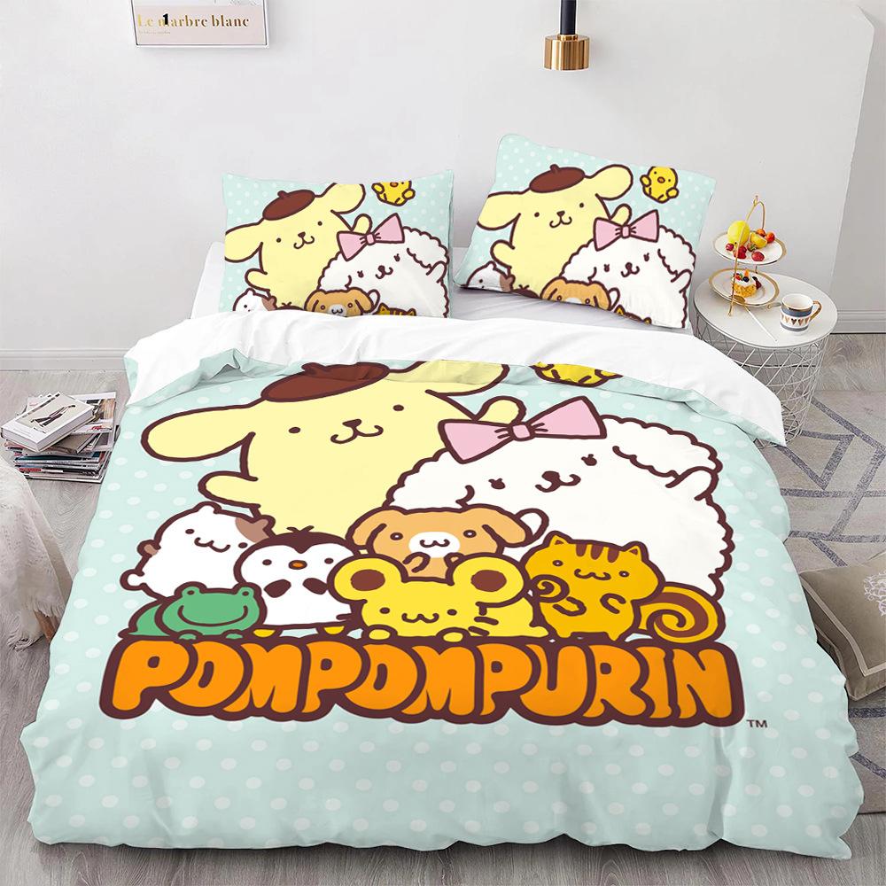 Pom Pom Purin Bedding Sets Comforter Quilt Bed Cover Duvet Cover Pillow Case 2-3 Pieces Sets Kids Adult Size Cartoon Decor