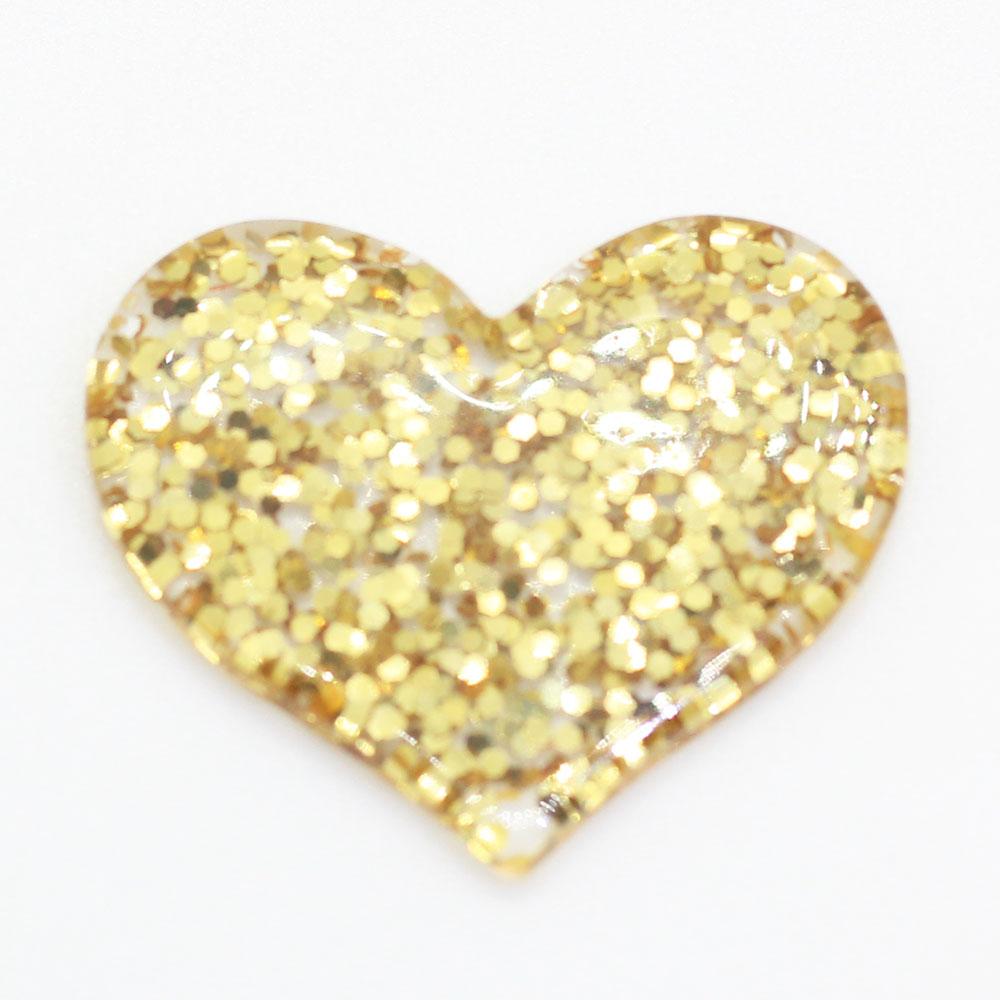 Assorted Color Kawaii Glitter 36mm Heart Flat Back Resin Cabochon for Phone Decoration Hair Bow Diy Slime Charm