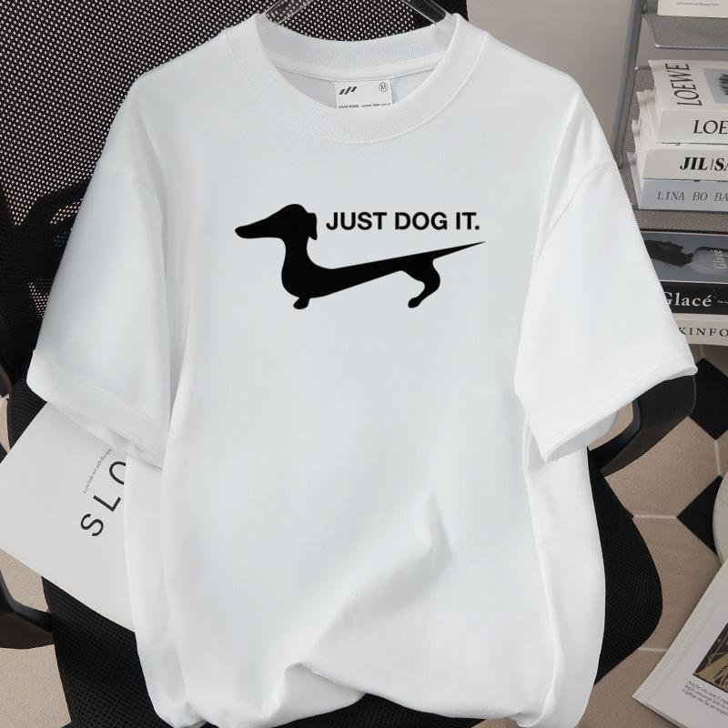 Creative Dog Print Unisex Loose Fit T-Shirt - 260g Pure Cotton, Casual Short Sleeve