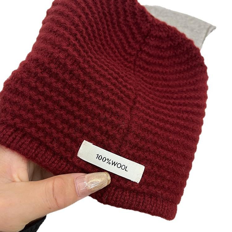 All Wool Flower Hat for Women Sweet and Handcrafted Woolen Knitted Hat  Winter Warm Ear Protecting Hat