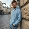 Fashionable Waffle Knit Hoodie Men's Hooded Jacket, Solid Zip Up with Adjustable Lightweight Athletic Outerwear Hood & Pockets, Long Sleeve