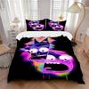 3Pcs Neon Rick Morty Faces Bedding Set Soft Fabric Duvet Cover Pillowcases Home Christmas Xmas Halloween Gift 1 Duvet Cover 2 Pillowcase L1248