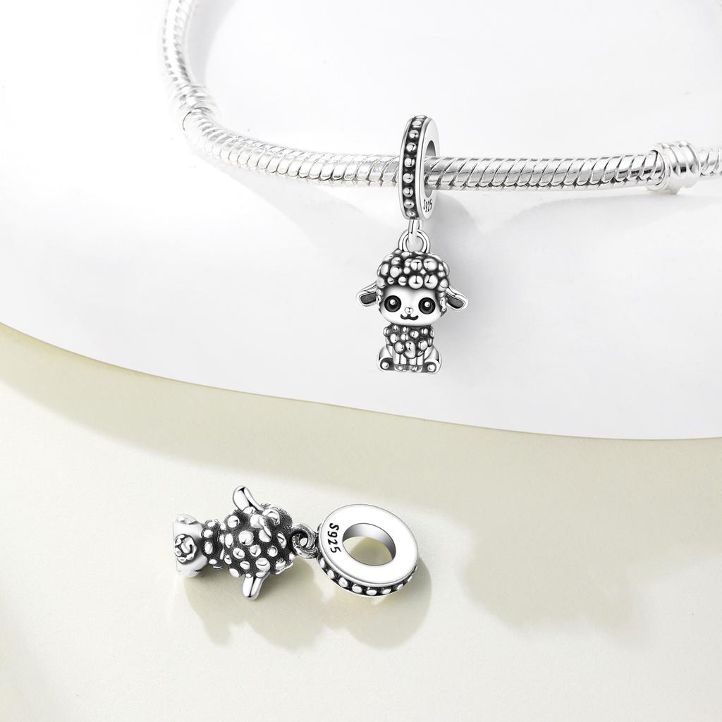 Copper Cute Lamb Cow Bear Mouse Fox Koala Charms Beads Pendant For Original Bracelet Woman Girl Jewelry