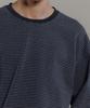 BLANKROOM Pencil Stripe Long Sleeve Tee_Indigo Blue