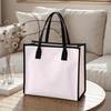 Pink Check Tote Bag Fashion Casual Large Capacity Daily Portable Shopping Handbag