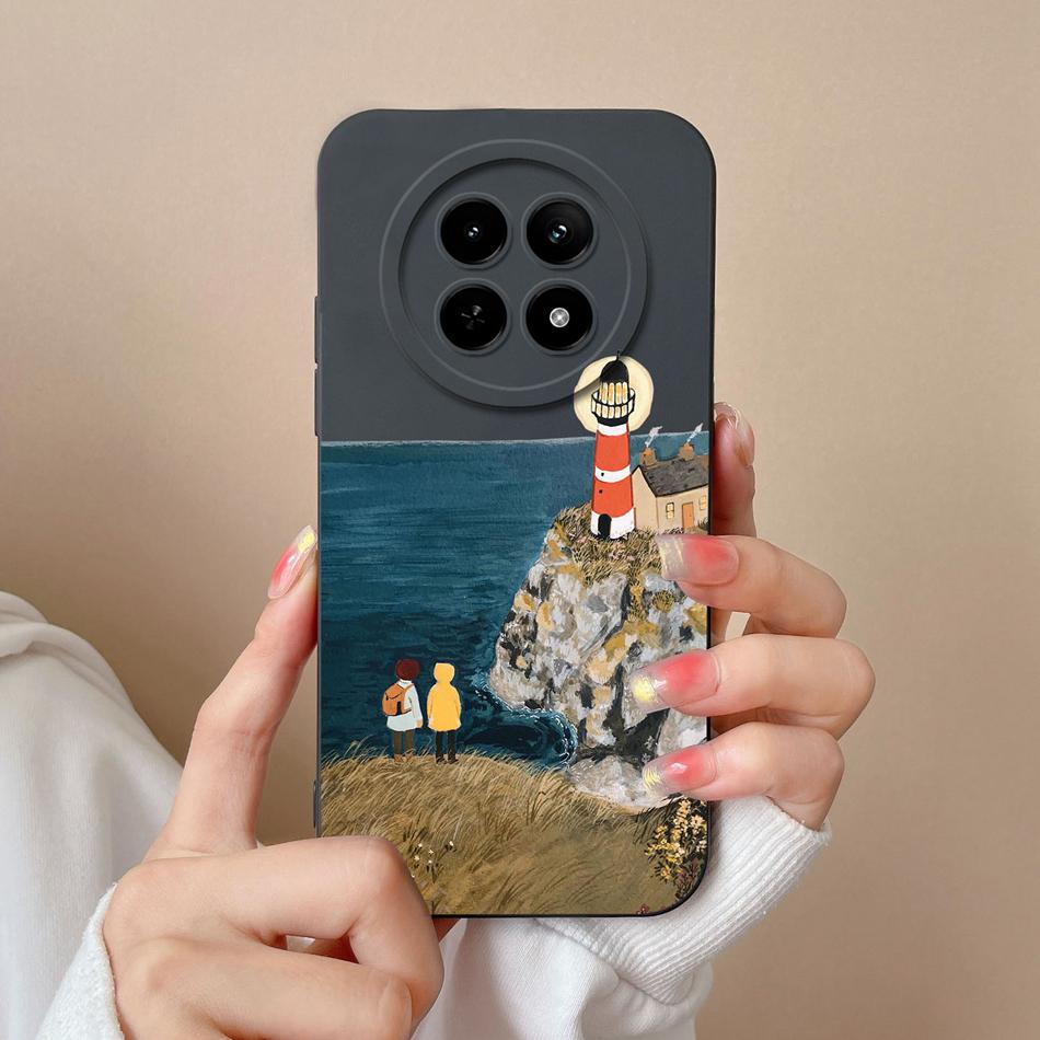 For OPPO Realme 12X 5G Phone Cases Cartoon Liquid Silicone Full Coverage Anti Drop Shell For Realme12 X Back Covers Bumper Funda