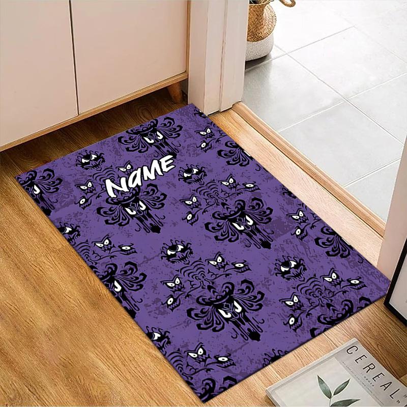 Custom Name orror characters Collage Rug for Living Room, Game Rooms, Office, Bedroom, Floor Mat Playful Design, fan gifts Christmas decor
