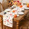 OWENIE Fall Table Runner for Kitchen Dining Table, Thanksgiving Autumn Printed Harvest Pumpk Maple Leaves Textured Fabric Halloween Holiday Home