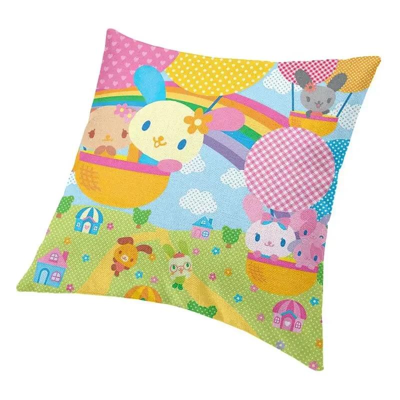 Kawaii Iepuraș Sugarbunnies Huse de Pernă Sofă Decorativă pentru Casă Anime Desene Animate Pătrată Husă Pernă Decorativă 45x45