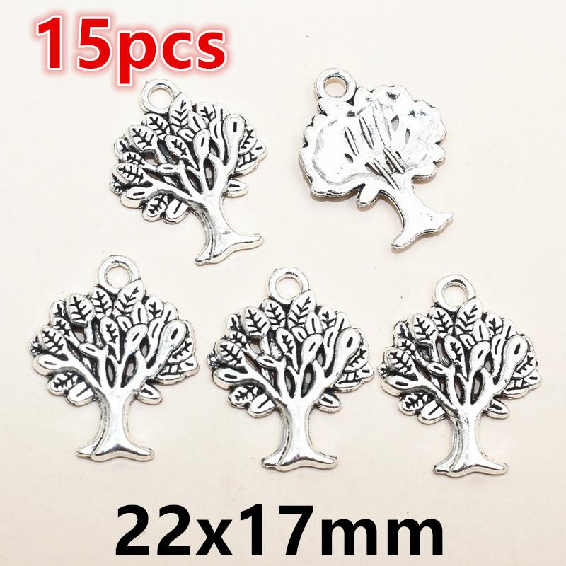 12-15pcs Alloy Metal Leaf Tree Charms Pendant DIY Jewelry Making Accessories Findings for Earrings Bracelet Necklace Craft