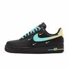 Air Force 1 Abrasion Resistant Low Top Skateboard Shoes Women's Black Blue Yellow HQ1180-001(Team352-)