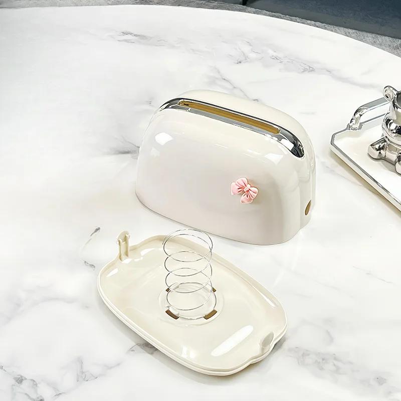 Desktop Paper Box Home Living Room Tissue Box with Handle Spring Light Luxury High Good Looks Tissue Box Applicable To Any Scene