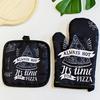Piece Cute Non-slip Black Gray Cotton Fashion Nordic Kitchen Cooking Microwave Gloves Baking BBQ Potholders Oven Mitts