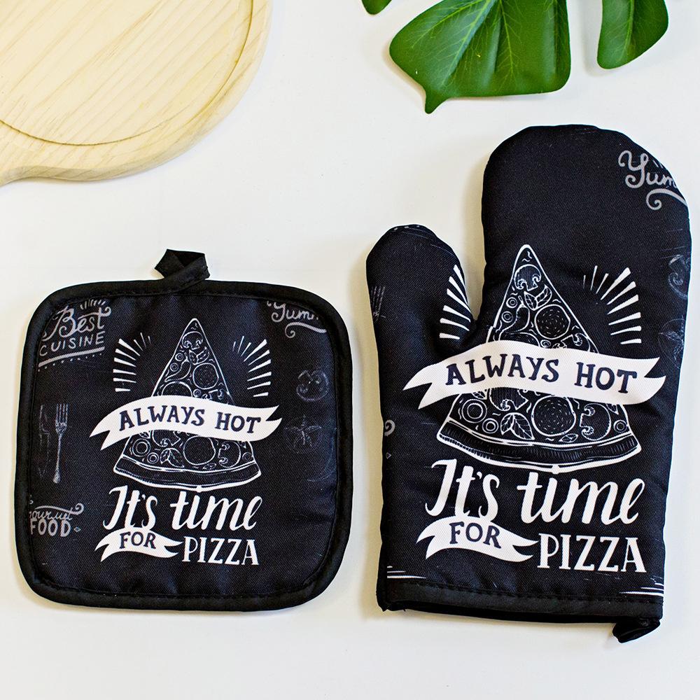 Piece Cute Non-slip Black Gray Cotton Fashion Nordic Kitchen Cooking Microwave Gloves Baking BBQ Potholders Oven Mitts