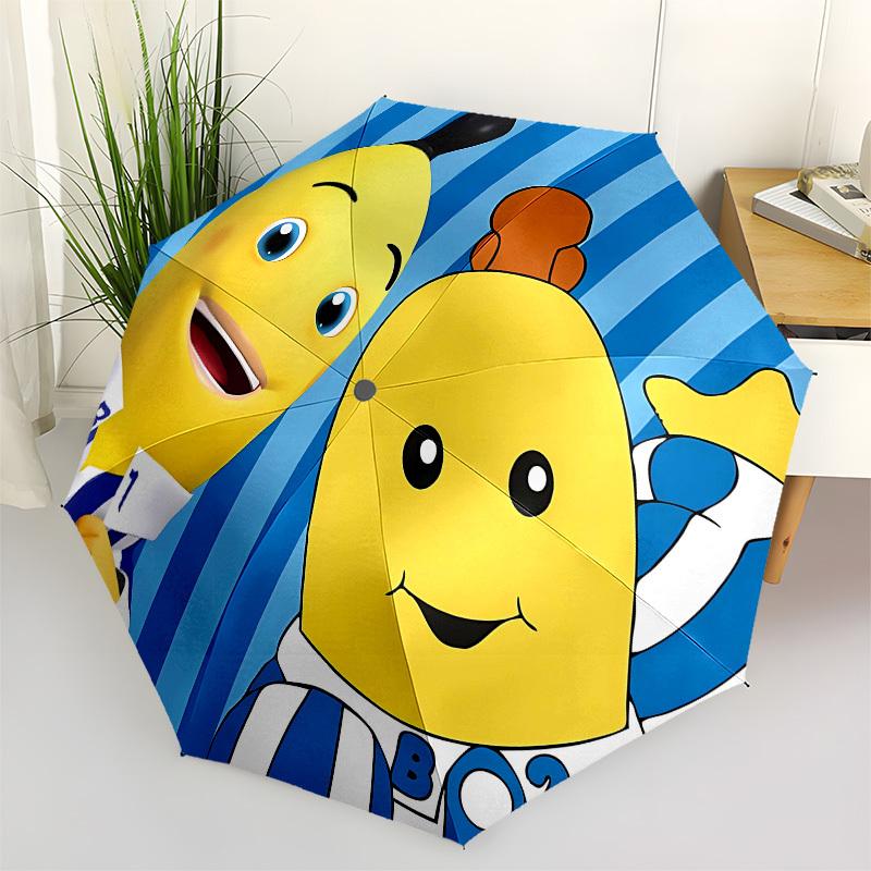 

Bananas, Stripes- Automatic Opening and Closing, 8-rib Structure Portable Umbrella, Suitable for Men and Women in All Seasons - Perfect Gift