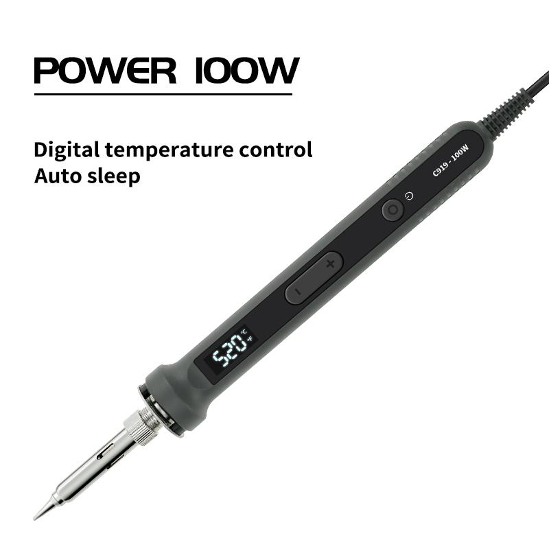 

Новый электрический паяльник с регулируемой температурой 220 В 100 Вт Пайка Сварочная станция для ремонта Тепловой карандаш Насадки Инструменты для ремонта