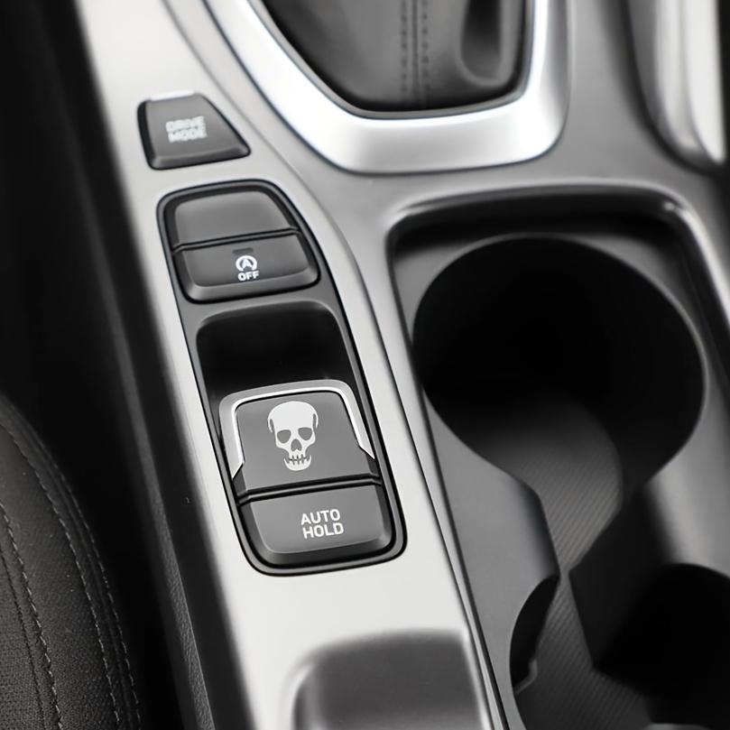 9Pcs/Set Waterproof Vinyl Skull Stickers, Auto Interior Engine Start Button Decal, Fashion Car Interior Decoration Accessories