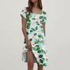 Women's Casual Short Sleeved Dress With Floral Print And Pocket Design And Pocket Design