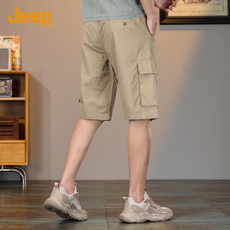 Jeep Men's 100% Cotton Casual Workwear Mid-Length Shorts