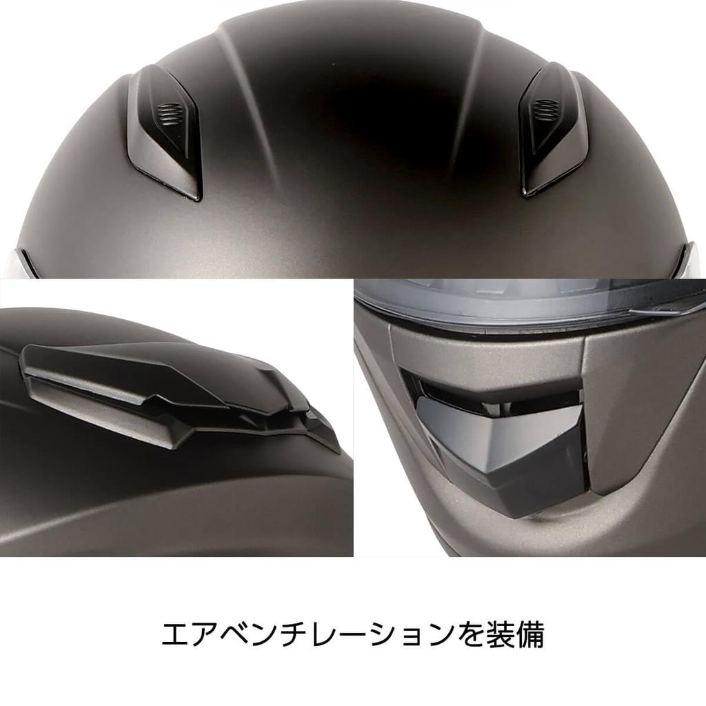 ISHINO SHOKAI LIBERTER 736 Full-Face Motorcycle Helmet, ISN21402, Free Size (Approx. 57-60cm), Matte Black