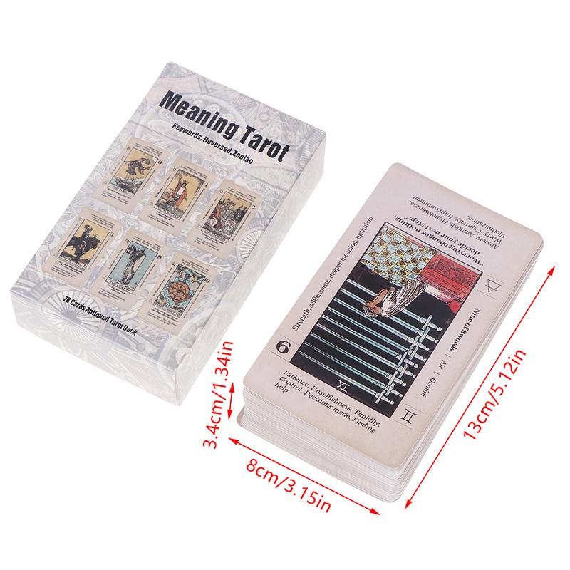 Tarot Card With Meaning On Them Beginner Tarot Keyword Antiqued Tarot Deck Learn Tarot In English 78 Cards Reversed