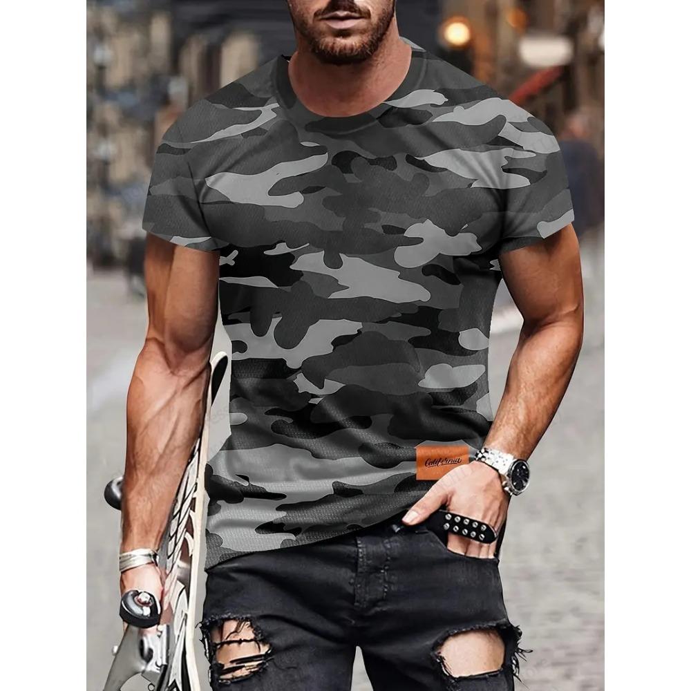 Men's Tactical Camo Camouflage 3d Print T-shirt Men Women Fashion Short Sleeve Tshirt Kids Tops Tees Men Clothing Outdoor Sports