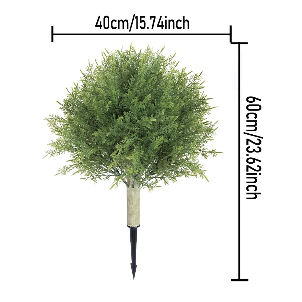 Artificial Cypress Topiary Tree with Ground Spike, Fake Evergreen Tree for Porch, Artificial Plants for Outdoor Planters Indoor UV Resistant