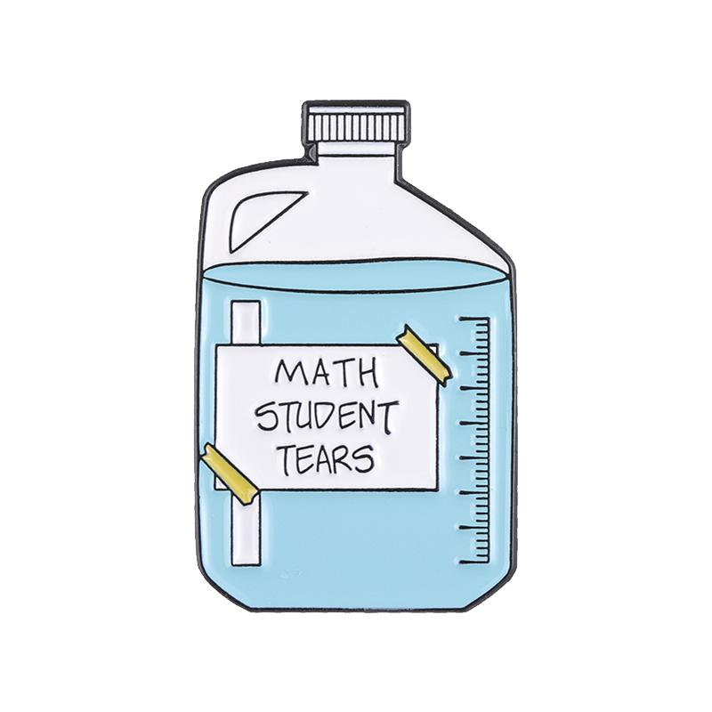 Math Student Tears Enamel Pins Custom Math Is Hard So Is Life Brooches Lapel Badges Funny Puns Jewelry Gift for Kids Friends