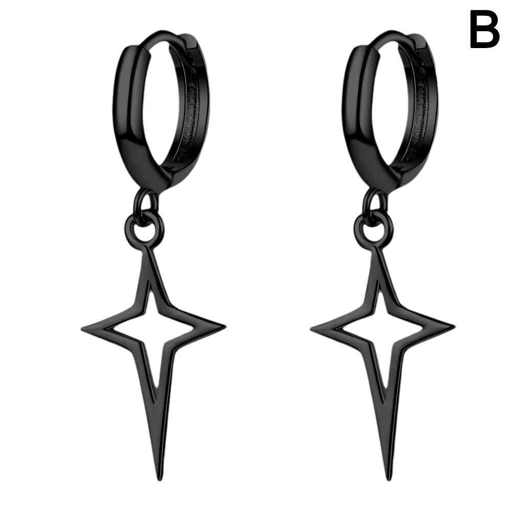 

Hollow Dangle Earring Star Small Hoop Earring For Women Teen Girls Dainty Huggie Hinged Dangling Earring For Party Star Earring чёрный
