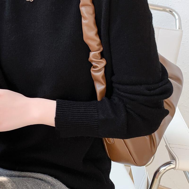 Mokana Women's Basic Round Neck 99% Wool Sweater MKNJD2848