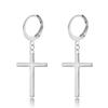Goth Zircon Crystal Cross Drop Dangle Earring for Women Men Luxury Gold Silver Hoop Earrings Fashion Punk Jewelry