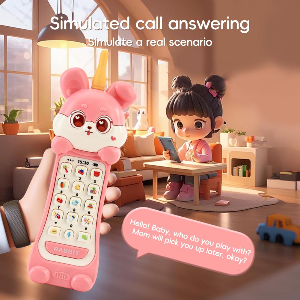 Baby Phone Toy Music Sound Telephone Sleeping Toys With Teether Simulation Phone Kids Infant Early Educational Toy Kids Gifts