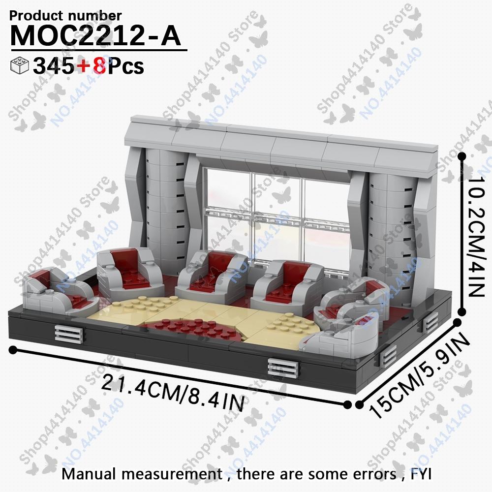 MOOXI Space Wars Movie Throne Military Conference Room Scenario Model Building Block DIY Diorama Bricks For Kids Montessori Toys