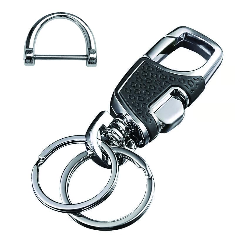 

[RuiMi] Держатель для ключей автомобиля с брелоком в виде кольца, Стильный, Брелок для альпинизма, Чехол для хранения, чёрный