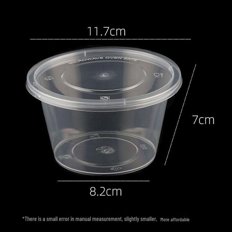 ZISIZ Disposable Round Plastic Meal Box