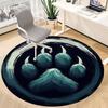 1pc Paw Print Office Round Area Rug, Under Office Chairs Bedroom Living Room Home Decor, Room Deco