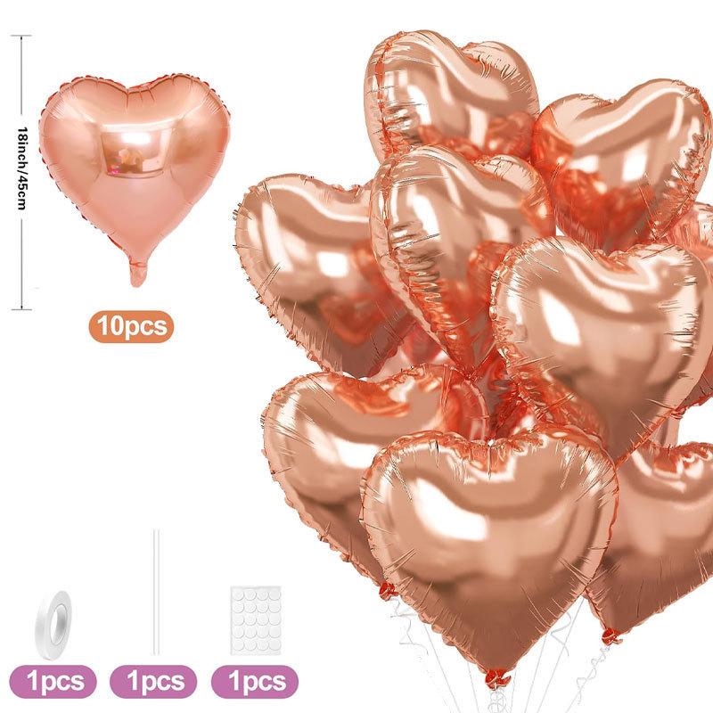 10Pcs 18 Inches Large Foil Red Heart Shaped Balloons For Valentine'S Day Wedding Shower Anniversary Engagement Decoration