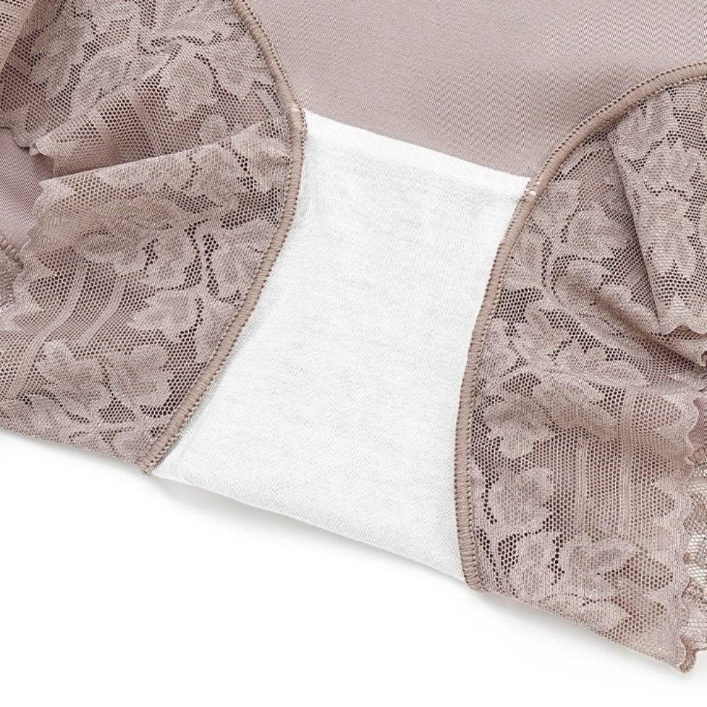Lace Satin Flower Satin Postpartum Body Shaper High Waist Seamless Underpants Lady