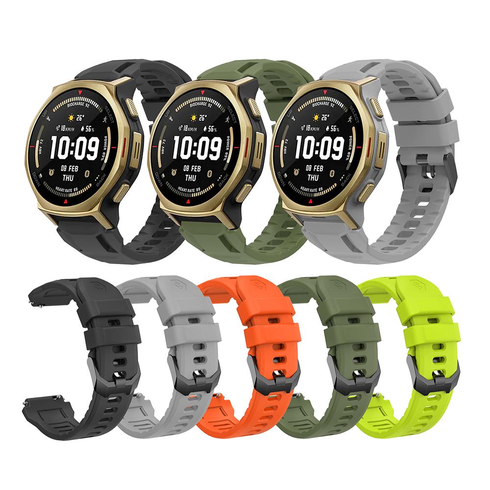 Solid Color Silicone Strap for Huami Amazfit T-Rex 3 Pro 44mm Breathable Anti-Slip Sport Watch Band
